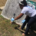 EJ Clinic student collecting water samples in Sampson County
